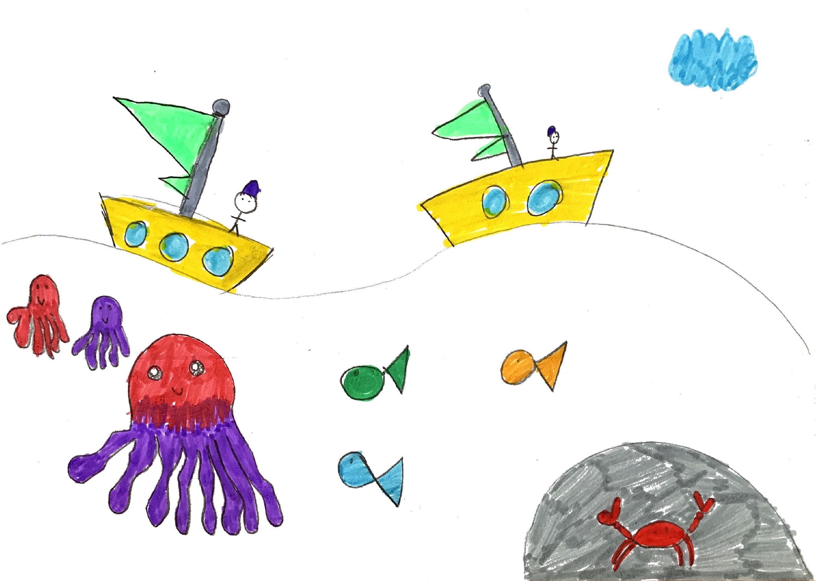 Dessin d'enfant pour la protection des océans